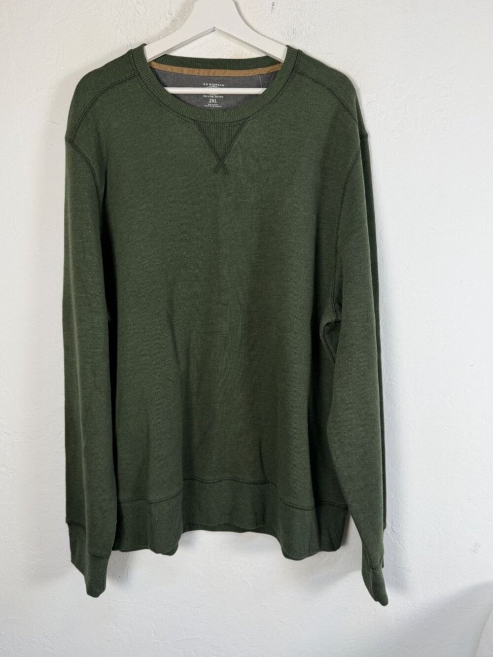 G.H. Bass & Co Men's 2XL Olive Green Crewneck Sweatshirt Fleece Pullover NWT